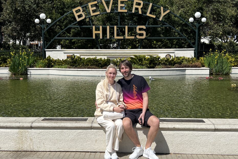 Will and Amie at Beverly Hills during their honeymoon