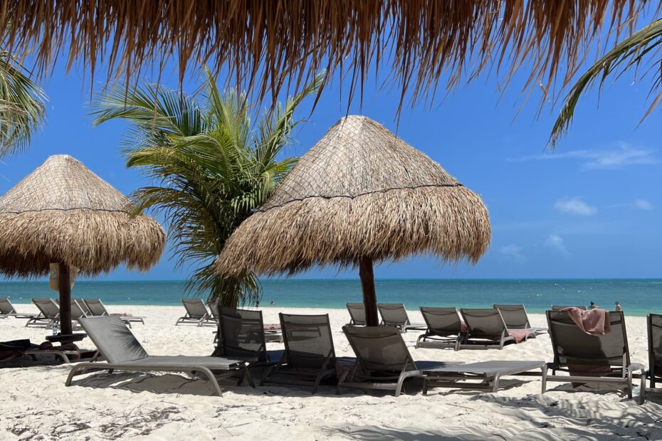 The beach at the Cancun resort from Will and Amie’s honeymoon