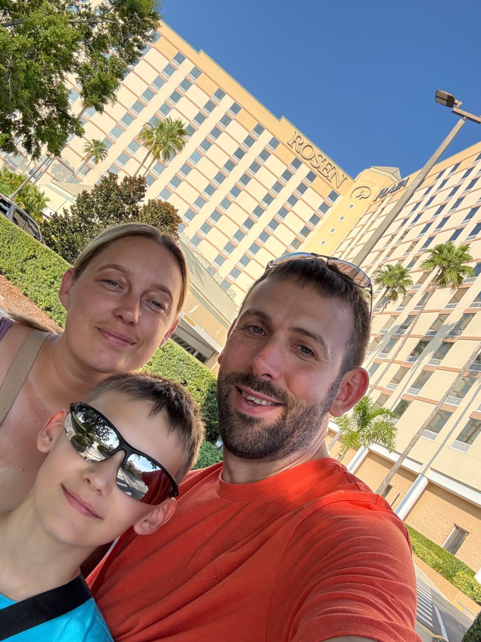 The Go Yolo Travel family outside Rosen Plaza on International Drive