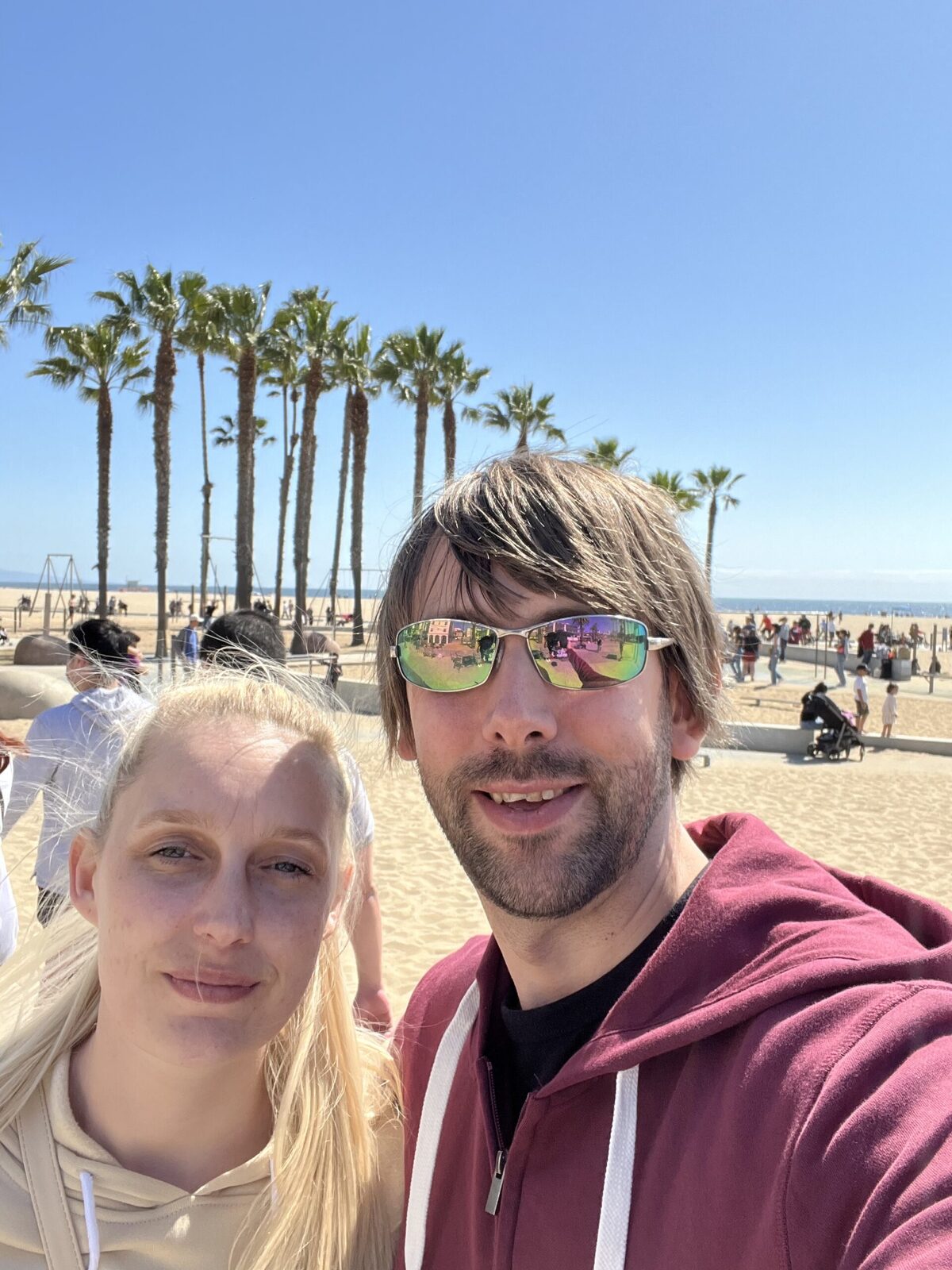 Will and Amie beside the beach in California